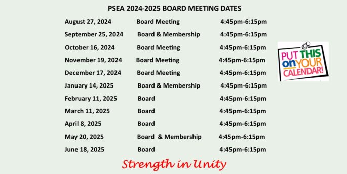 2024-2025 Board Meeting Dates 
